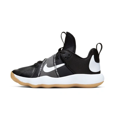 Nike React Hyperset Women's Indoor Court Shoes In Black,gum Light Brown,white