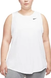 Nike Women's Dri-fit Swoosh Training Tank Top (plus Size) In White