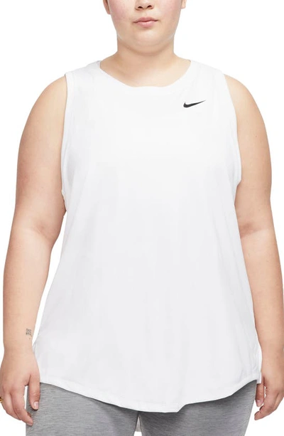 Nike Women's Dri-fit Swoosh Training Tank Top (plus Size) In White