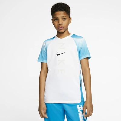 Nike Instacool Big Kids' Training Top In Laser Blue,white,laser Blue