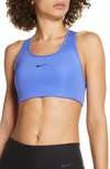 Nike Swoosh Women's Medium-support Non-padded Sports Bra (sapphire) - Clearance Sale In Sapphire/ Black