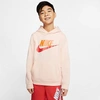 Nike Sportswear Club Fleece Big Kidsâ Pullover Hoodie (washed Coral) - Clearance Sale In Orange