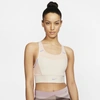 Nike Swoosh Women's Medium-support 1-piece Pad Pocket Sports Bra In Cream