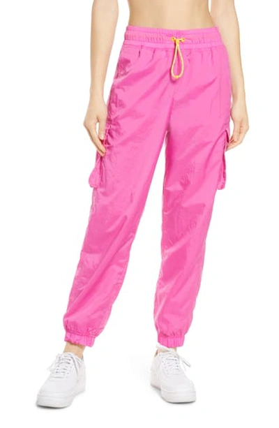 Nike Sportswear Icon Clash Women's Woven Pants (fire Pink) In Firepk/lsrorg