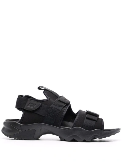 Nike Canyon Open-toe Sandals In Black/black