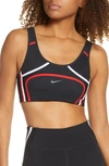 Nike Swoosh Ultrabreathe City Ready Women's Medium-support Sports Bra In Black/black