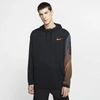 Nike Dri-fit Men's Fleece 1/2-zip Training Hoodie In Black