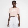 Nike Sportswear Essential Women's Cropped T-shirt In Pink