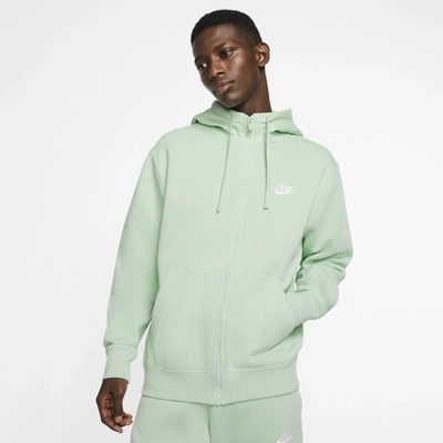 Nike Sportswear Club Fleece Men's Full-zip Hoodie In Pistachio Frost/pistachio Frost/white
