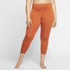 Nike Yoga Women's 7/8 Ruched Tights (plus Size) (rugged Orange) - Clearance Sale In Rugged Orange,heather,desert Orange,rugged Orange