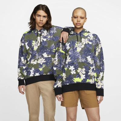 Nike Sb Printed Skate Hoodie (black) - Clearance Sale In Black,black,limelight