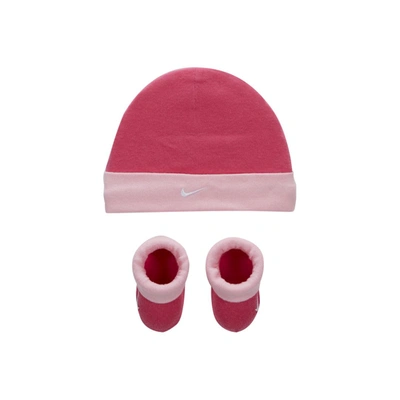 Nike Baby (0-6m) Hat And Booties Set In Pink