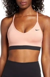 Nike Indy Women's Light-support Sports Bra In Pink Quartz/pure/ Black