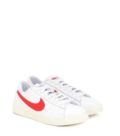 Nike Blazer Low Big Kids' Shoes In White,sail,gum Light Brown,university Red