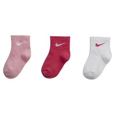 Nike Toddler Ankle Socks (3 Pairs) In Pink
