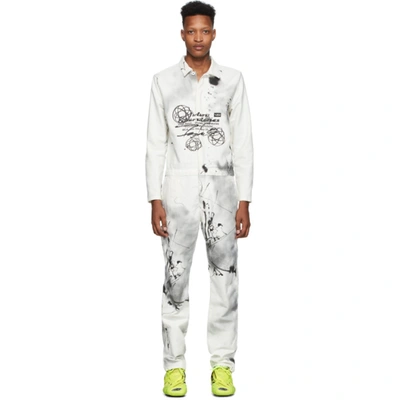 Off-white White And Black Futura Boiler Suit In 9988 Multi