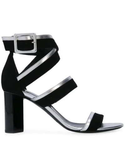 Pierre Hardy Suede And Metallic Effect Leather Sandals In Black