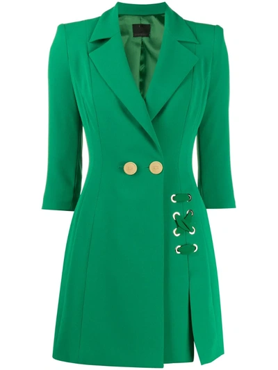 Elisabetta Franchi Double-breasted Suit In Mint Colour In Green