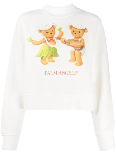 Palm Angels Dancing Bears Sweatshirt In Cream Color
