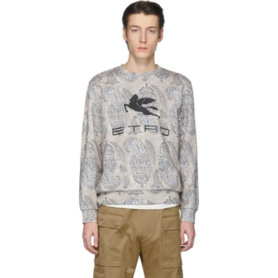 Etro Paisley Patterned Techno Cotton Sweatshirt In Beige