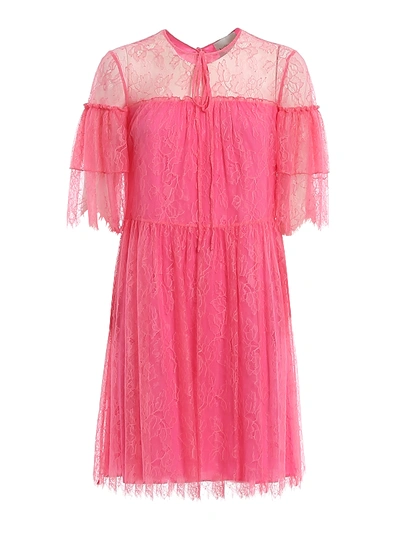 Be Blumarine Lace Short Dress In Pink