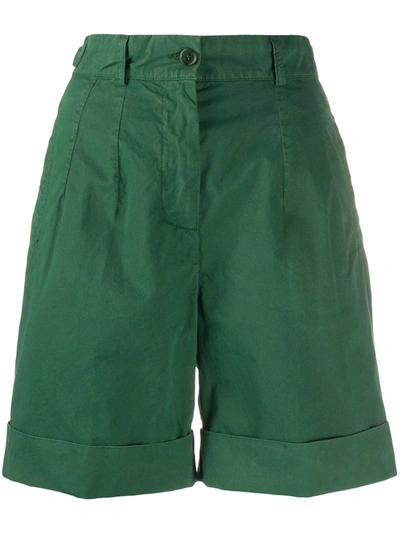 Aspesi Pleated Shorts In Green