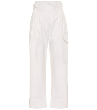 See By Chloé Drill High Rise Cargo Trousers In Cream