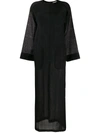 Saint Laurent Textured Wool Maxi Dress In Black