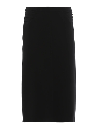 N°21 Cady Pencil Skirt With Zip In Black