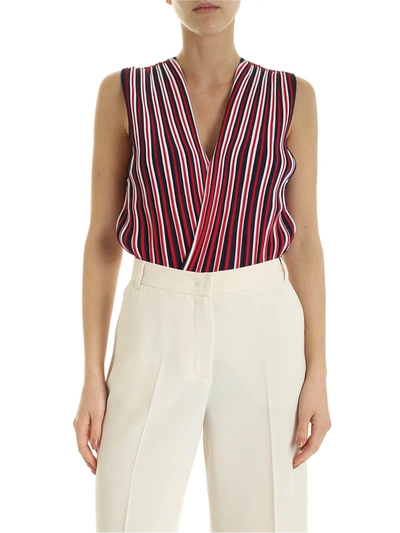 Elisabetta Franchi Body In Blue Red And White Jersey