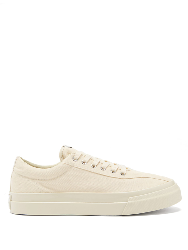 cream canvas trainers