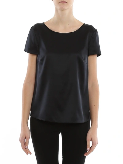 Emporio Armani Black Silk Satin Blouse