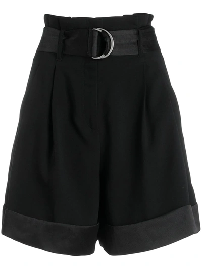 Karl Lagerfeld Belted Shorts In Black