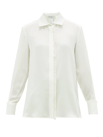 Max Mara Mogador Silk Shirt In Ivory Color In White