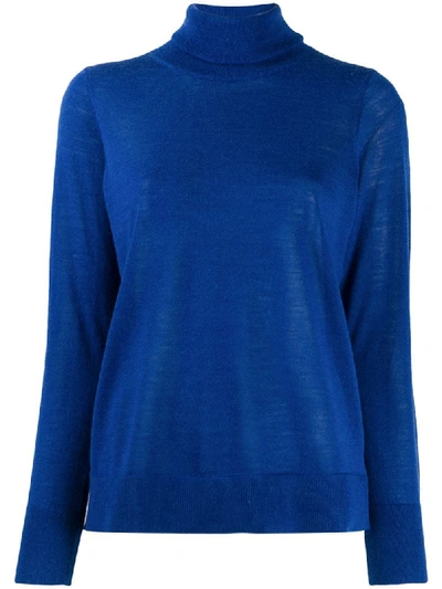 Michael Kors Wool Blend Turtleneck In Blue