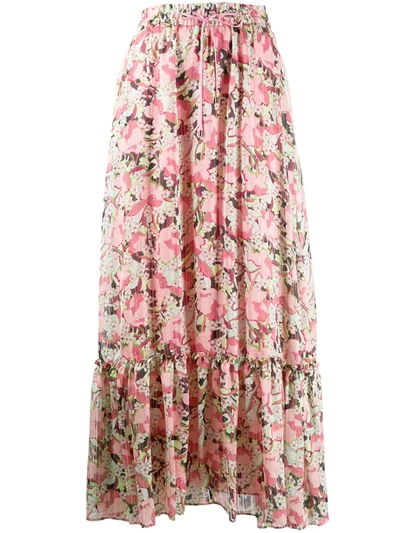 Pinko Floral-print Maxi Skirt In Pink