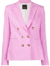 Pinko Double-breasted Blazer In Pink