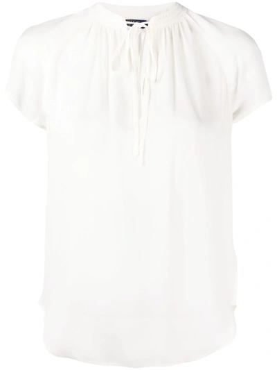 Polo Ralph Lauren Tie-neck Short-sleeved T-shirt In Neutrals