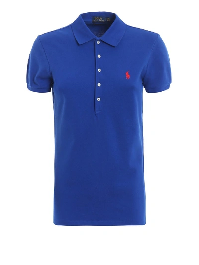 Polo Ralph Lauren Slim Fit Blue Cotton Polo Shirt