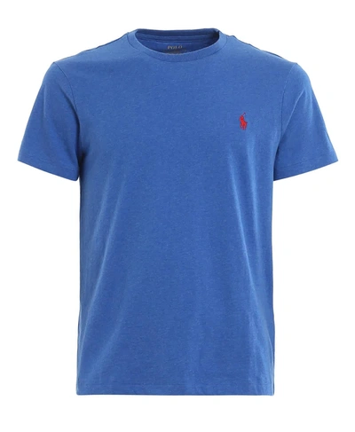 Polo Ralph Lauren Embroidered Logo Short-sleeved T-shirt In Blue