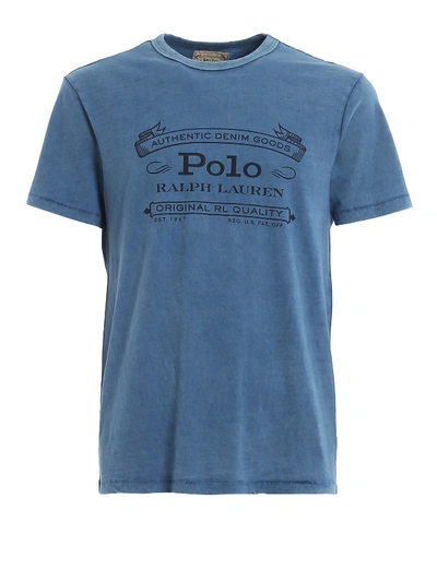 Polo Ralph Lauren Vintage Logo Print Jersey T-shirt In Blue