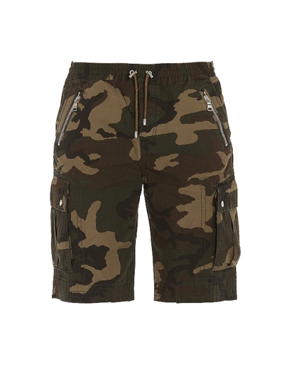 Balmain Camouflage Bermuda Shorts In Beige