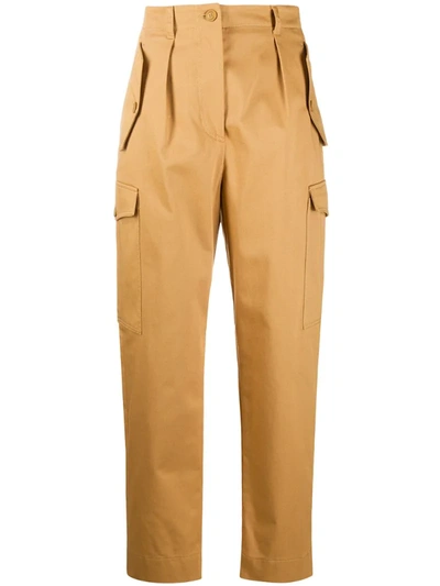 Alberta Ferretti High-waisted Tailored Cargo Trousers In Neutrals