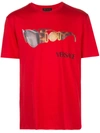 Versace Sunglasses Logo Print T-shirt Red