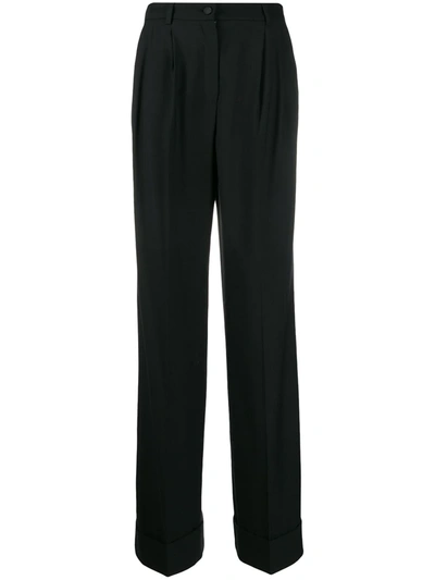 Dolce & Gabbana High-waisted Flared Trousers In Black