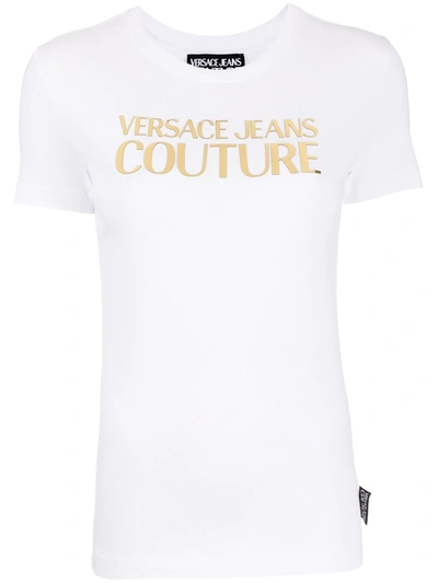 Versace Jeans Couture Mirror Logo Lettering Patch T-shirt In White