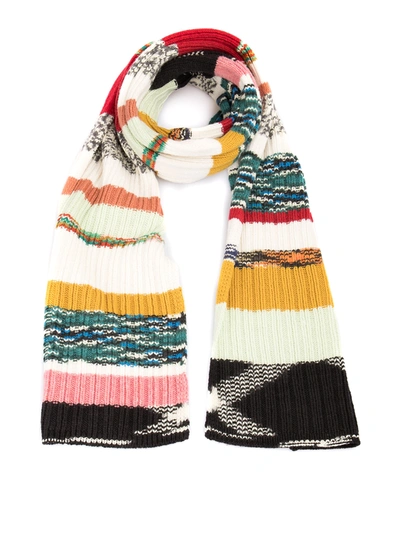 Missoni Striped Patterned Scarf In Multicolour