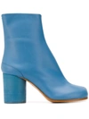 Maison Margiela 80mm Tabi Leather Ankle Boots In Blue