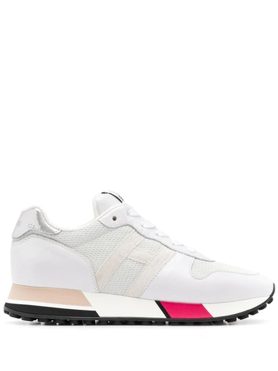 Hogan 30mm H383 Nylon & Leather Sneakers In White