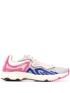 Acne Studios Ripstop, Rubber And Suede Sneakers In White,fuchsia,blue